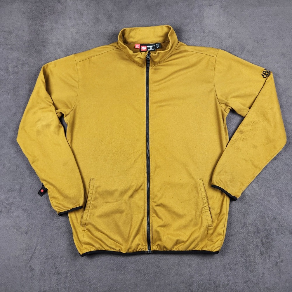 686 Smarty Form Jacket Men XL Mustard Yellow Midlayer Full Zip Fleece Liner Only